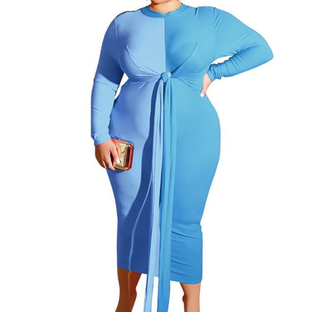 Wrap Tie Pencil Maxi Dress